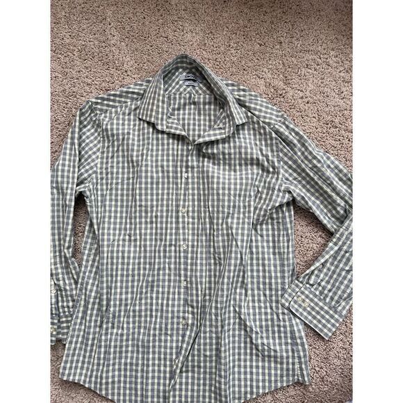 DKNY Small plaid check Button down shirt 16 1/2 - Picture 1 of 3
